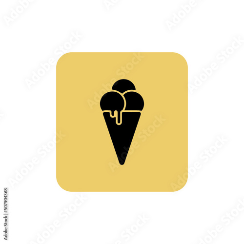 Ice cream vector icon in brown background