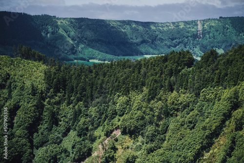 Landscape on San Miguel Island, Azores Archipelago, Portugal..