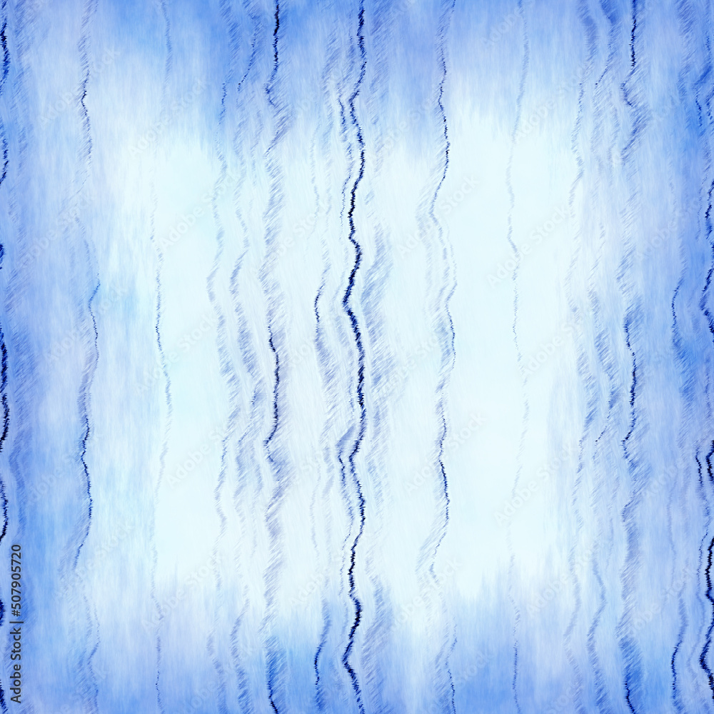 Fototapeta premium Indigo blue mottled grunge wash linen print pattern. Modern nantucket distressed fabric textile effect background in nautical maritime style. Masculine tie dye worn home deco fashion batik design
