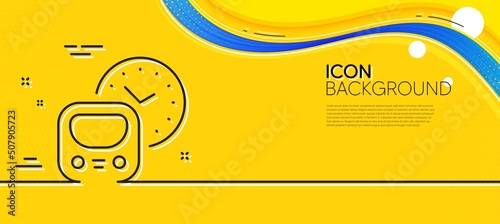 Metro line icon. Abstract yellow background. Subway time schedule sign. Underground train railway symbol. Minimal metro line icon. Wave banner concept. Vector