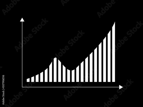 Graph for business and chart growth finance and accounting statistics. Report success and result progress and profit  concept of financial graphics and infographics. Vector.