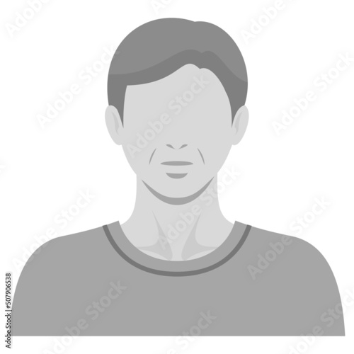 表情なしの人物 白黒のカットイラスト素材 / シニアの男性