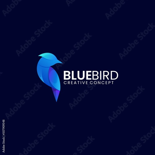 Blue bird gradient colorful animals logo