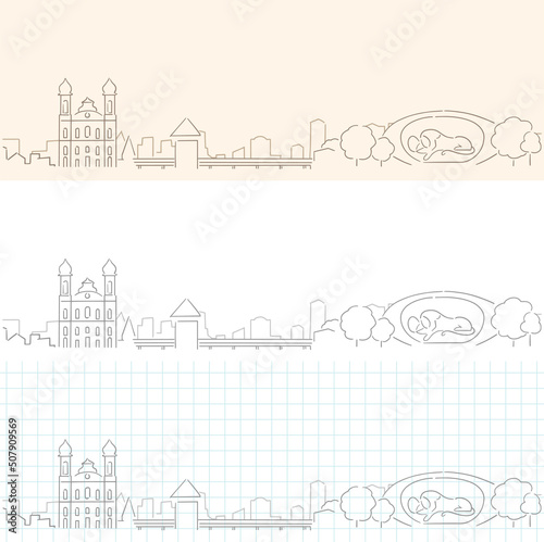 Lucerne Hand Drawn Profile Skyline