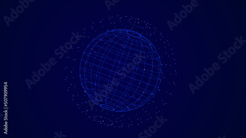 Abstract futuristic sphere with connecting dots and lines. Sphere consisting of points and lines. Vector grids of the globe. Sphere technological grid.