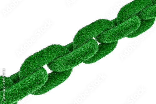 Chain from grass, 3D rendering