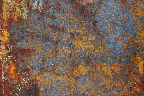 rusty metal background with old cracked surface