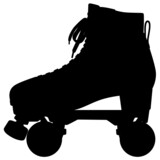 Roller skates shoes derby, Boots retro old school sport. Detailed realistic silhouette