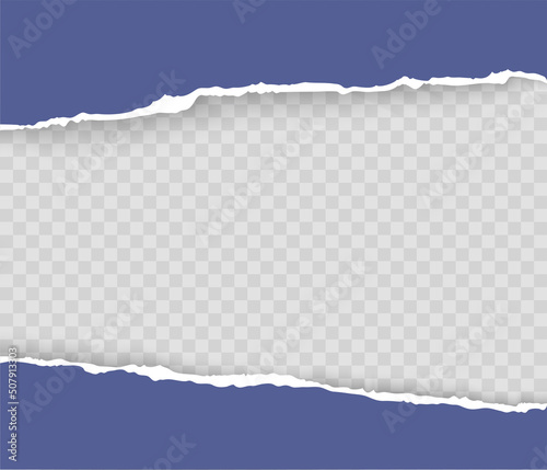 Torn paper with ripped edges realistic vector with space for text. Template design for banner for web and print