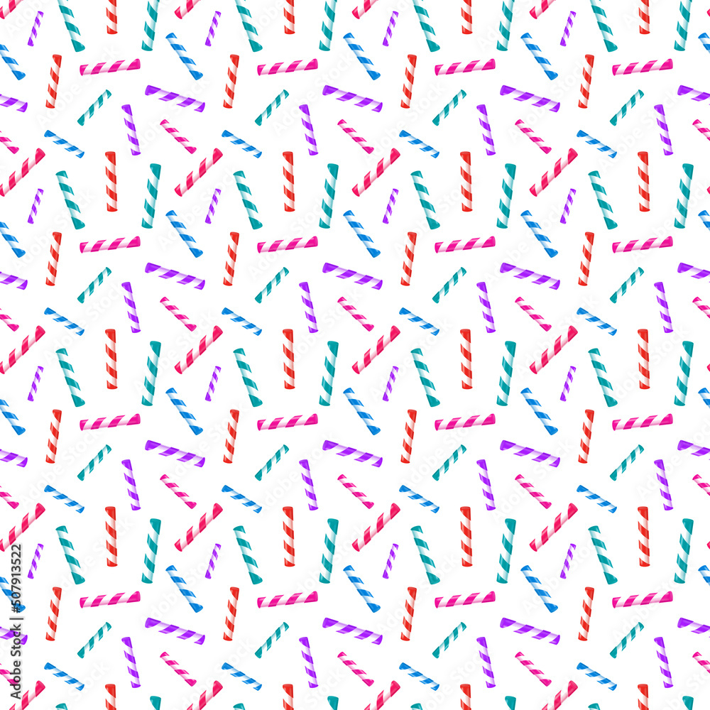 seamless pattern with multicolored striped candy sticks on a white background. Sweets pattern seamless pattern with multicolored striped candy sticks on a white background. Sweets pattern