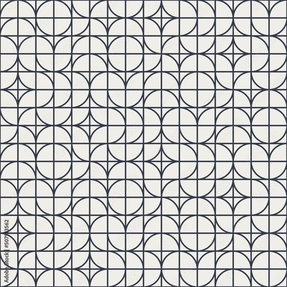 Obraz premium Retro seamless pattern with geometric elements in black and white colors. Abstract vector illustration easy to edit and customize. Eps10