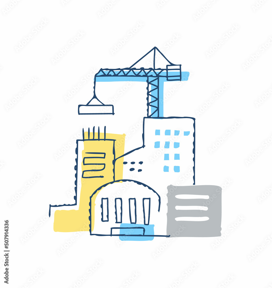 Obraz premium ビルの建築現場