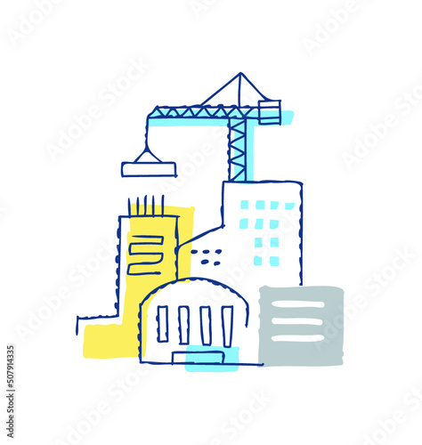 ビルの建築現場