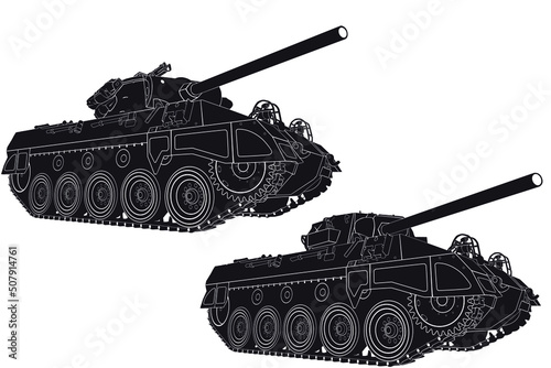 Tableau sur toile Vector image of the American tank destroyer of the Second World War M18 Hellcat