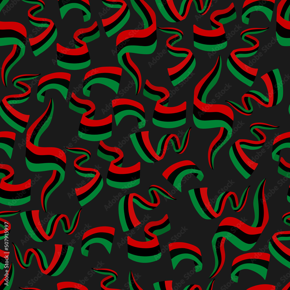Juneteenth or Kwanzaa seamless pattern. Vector traditional background, textile, paper, fabric. Afro American holidays Juneteenth or Kwanzaa seamless pattern. Vector traditional background, textile, paper, fabric. Afro American holidays