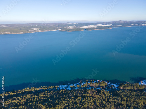 Aerial winter view of Iskar Reservoir, Bulgaria © Stoyan Haytov