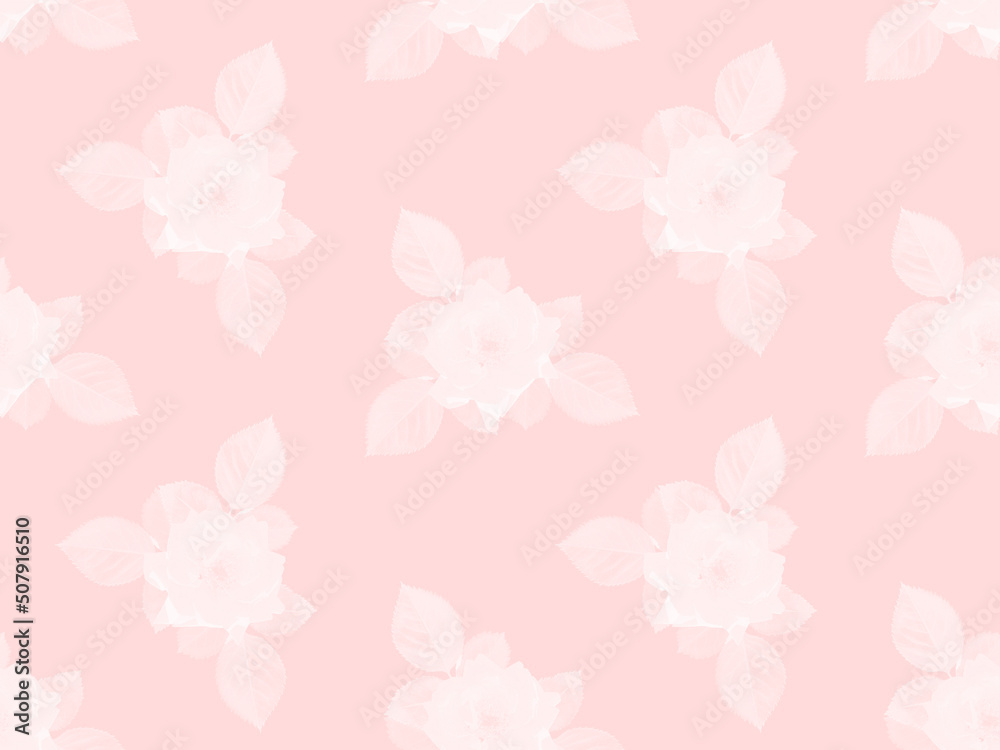 Seamless floral pattern with delicate roses on a pink background. Seamless floral pattern with delicate roses on a pink background.