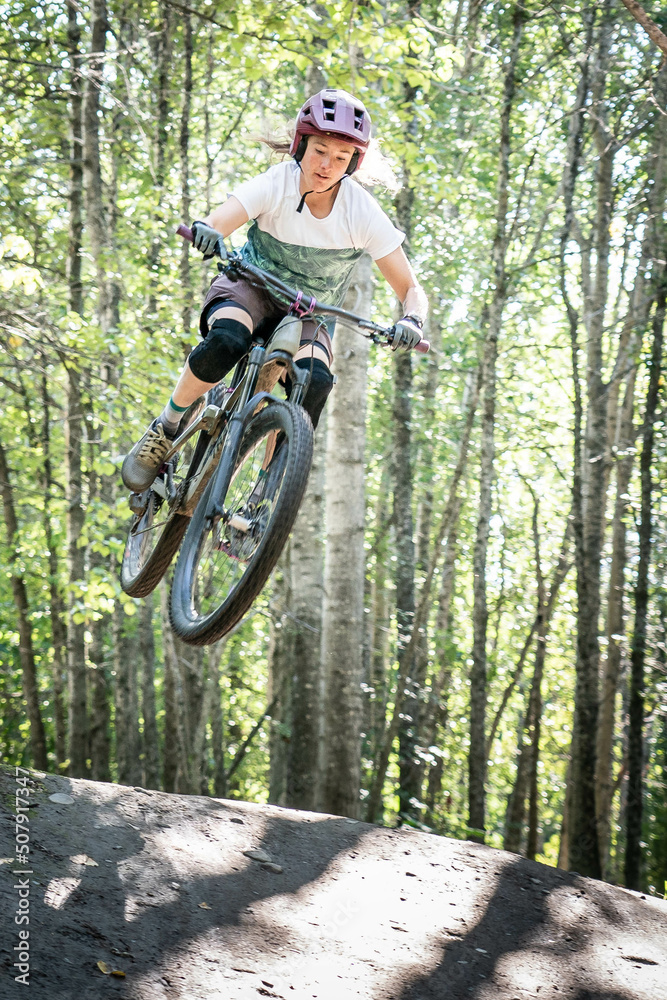 Fototapeta premium Mountain Biking Woman