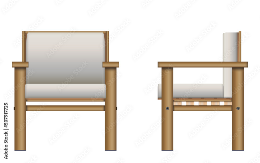 White soft chair. Vector isolated on white. White soft chair. Vector isolated on white.