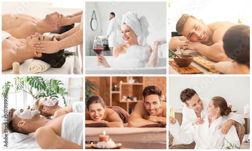 Collage with young couples ...