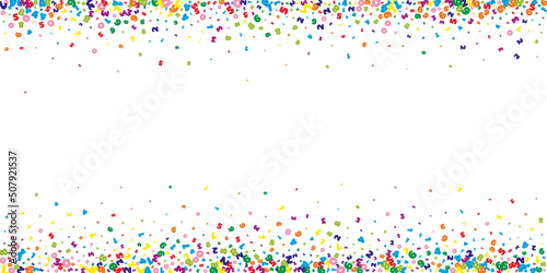 Falling vivid numbers. Math study concept with flying digits. Noteworthy back to school mathematics banner on white background. Falling numbers vector illustration.