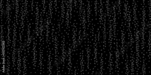 Falling numbers, big data concept. Binary white disorderly flying digits. Indelible futuristic banner on black background. Digital vector illustration with falling numbers.