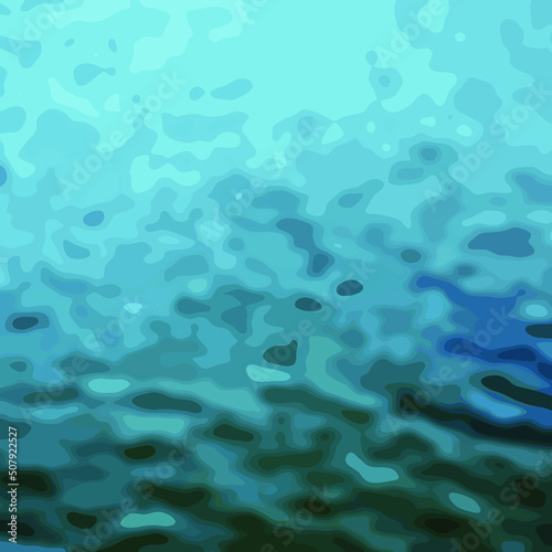 Realistic vector illustration of a calm water surface with small ripples. Background of the water surface of the river on a sunny day. 