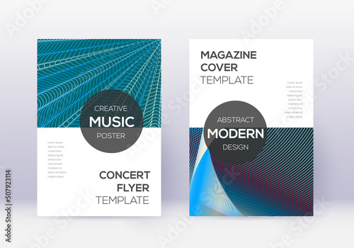 Modern cover design template set. Red abstract lin