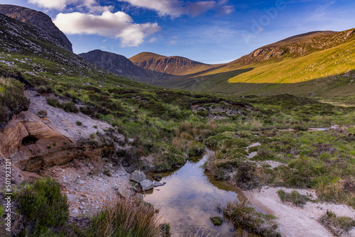 Carrick Little, Annalong river valley, Mourne Mountains, County Down, Northern Ireland. Area of outstanding natural beauty