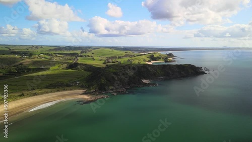 Aerial view of Coopers Beach, Doubtless Bay - New Zealand