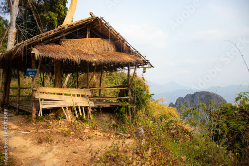 A beautiful panoramic view of Vang Vieng in Laos.