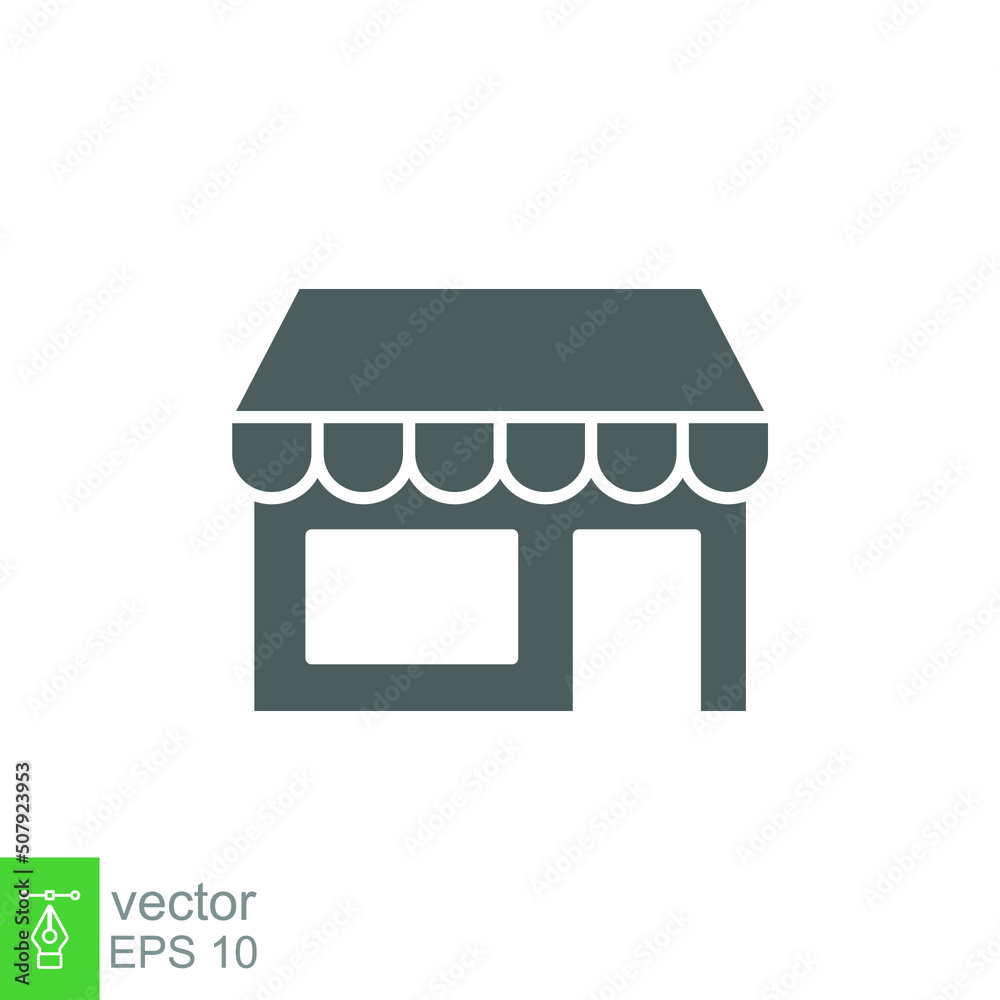 Store icon. Simple solid style. Online shop concept. Glyph symbol vector illustration isolated. EPS 10. Store icon. Simple solid style. Online shop concept. Glyph symbol vector illustration isolated. EPS 10.