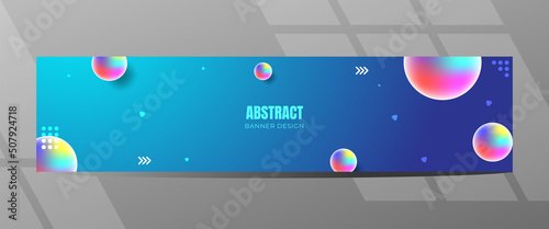 Abstract Rainbow Buble Blue Gradient Background Banner Template