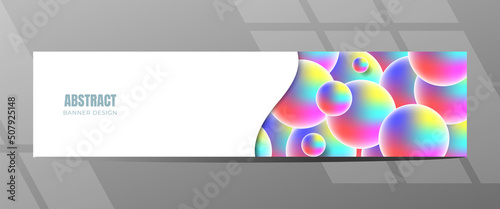 Abstract Rainbow Buble with White Space Background Banner Template