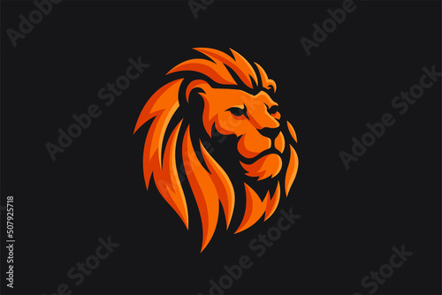 Lion Head with Black Background