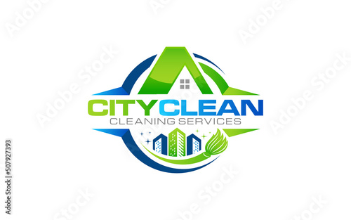 Illustration graphic vector of cleaning services concept logo design template