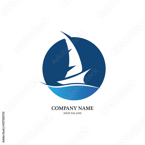 Tablou canvas sailing boat logo and symbol vector