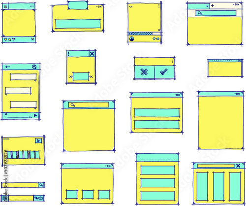 Handdrawn UI browser pop up illustration