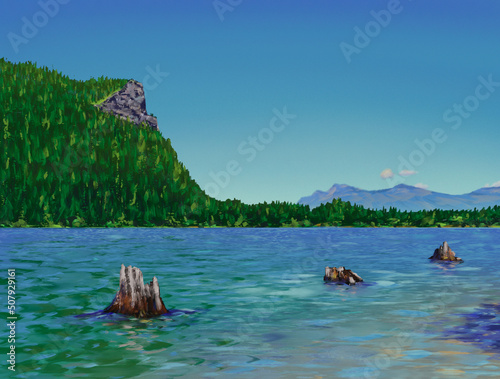 Rattlesnake Lake - Digital Landscape Painting