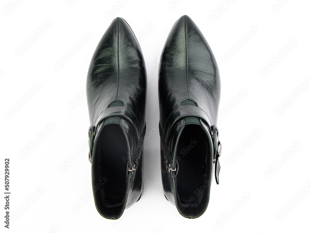 jodhpur boots isolated on white background. Top view. Fashion shoes. Photoshoot for shoe shop concept.