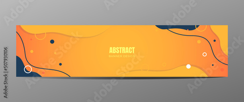 Astract Yellow Wavy Background Banner Template