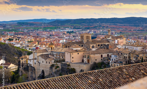 Panorama of impressive Cuenca - medieval town on rocks, Spain