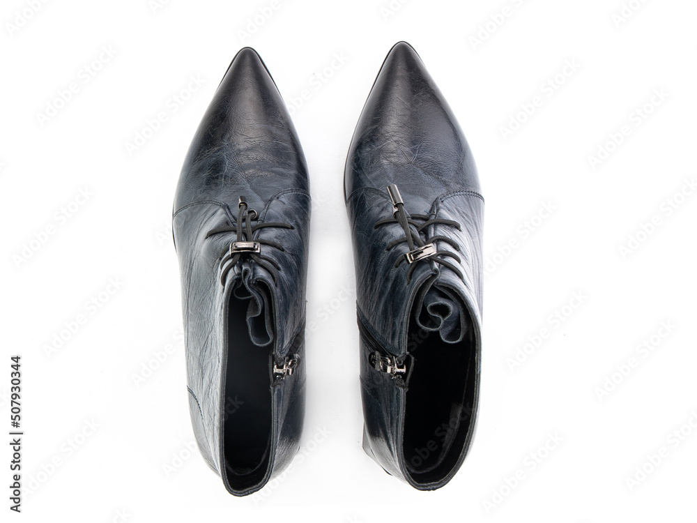 jodhpur boots isolated on white background. Top view. Fashion shoes. Photoshoot for shoe shop concept.
