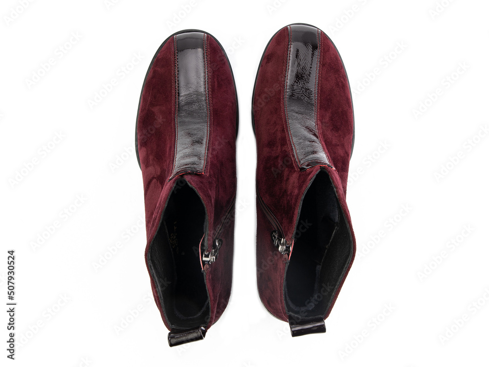 jodhpur boots isolated on white background. Top view. Fashion shoes. Photoshoot for shoe shop concept.