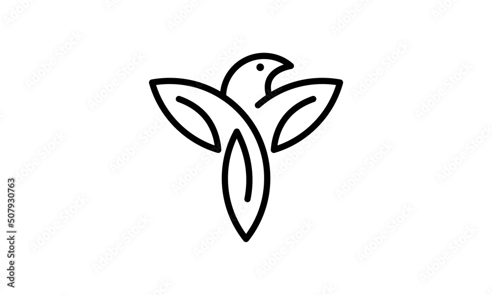Fototapeta premium bird and nature logo design. lifestyle simple creative icon vector