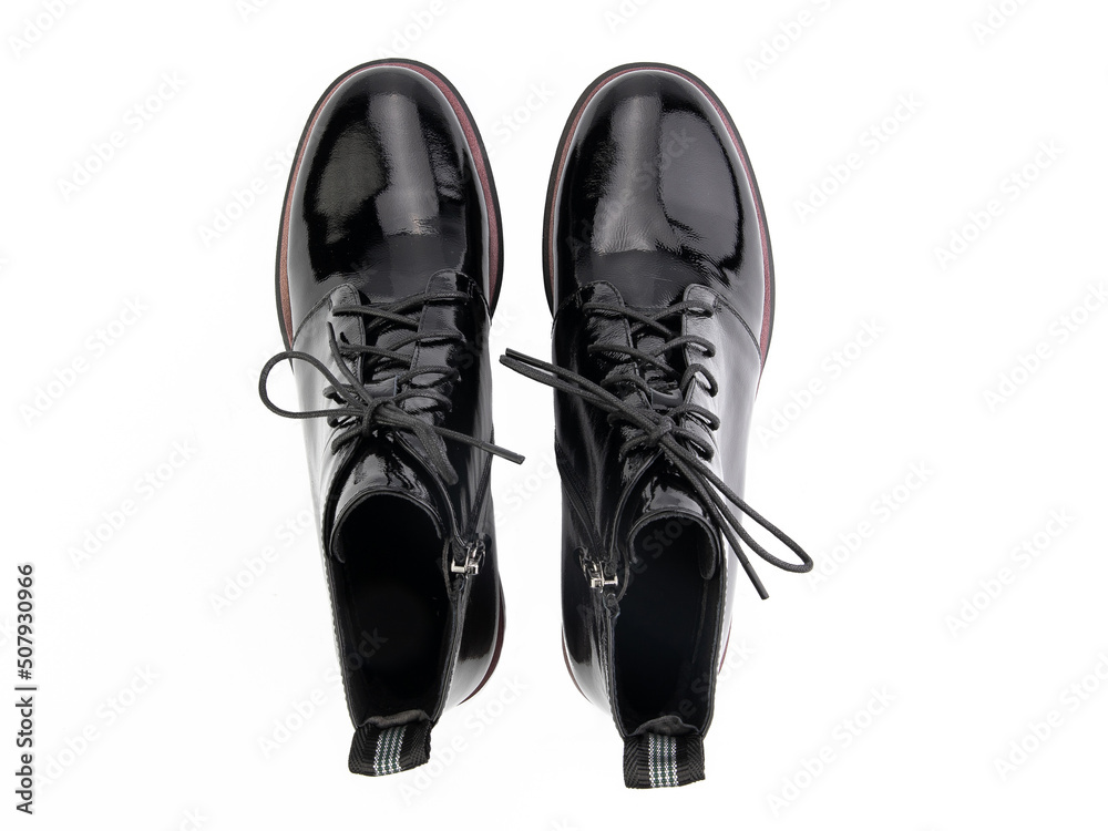 jodhpur boots isolated on white background. Top view. Fashion shoes. Photoshoot for shoe shop concept.