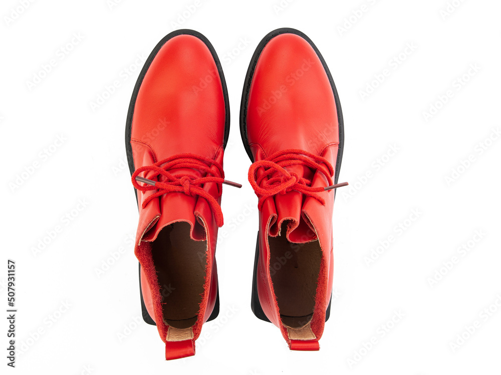 jodhpur boots isolated on white background. Top view. Fashion shoes. Photoshoot for shoe shop concept.