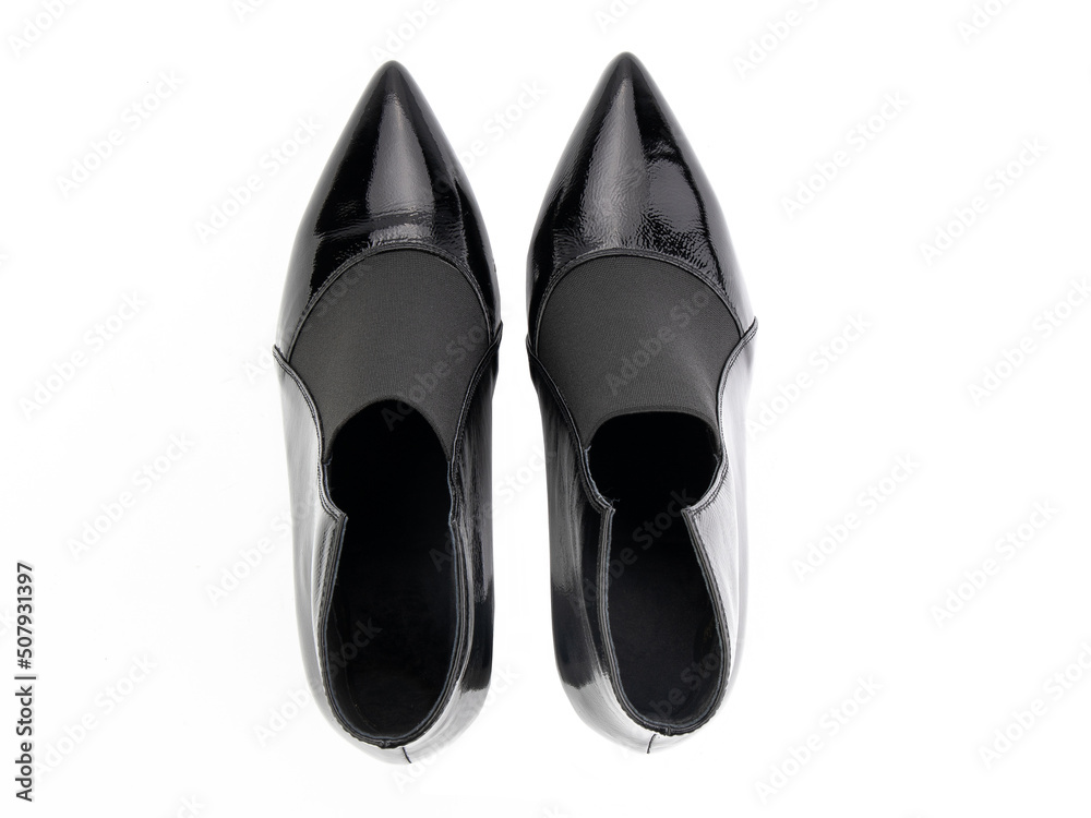 jodhpur boots isolated on white background. Top view. Fashion shoes. Photoshoot for shoe shop concept.