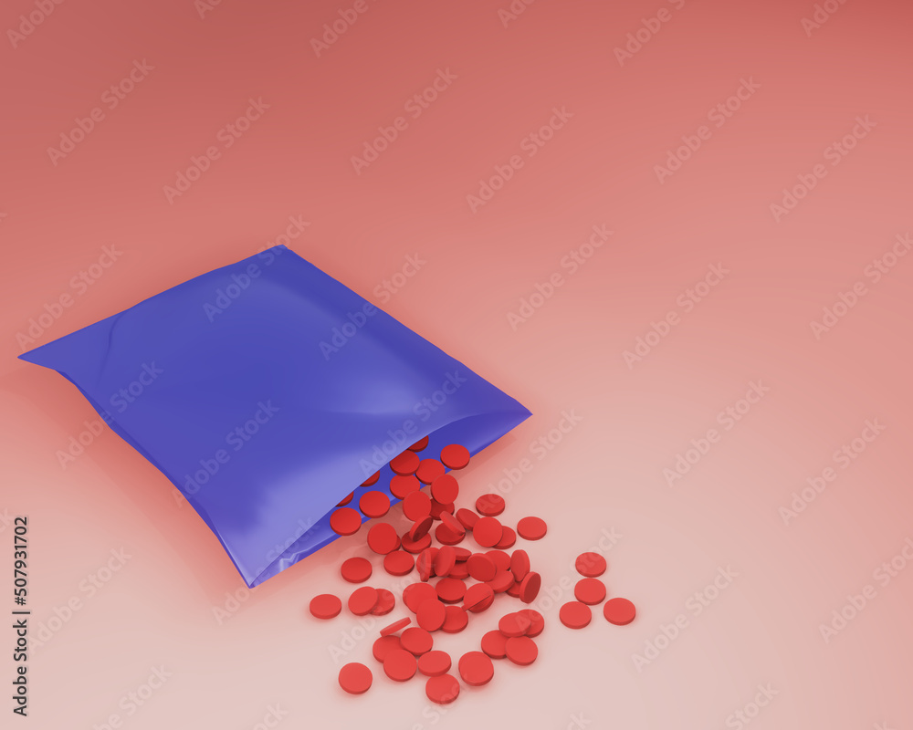 3D representation of an amphetamine with free space - obrazy, fototapety, plakaty 