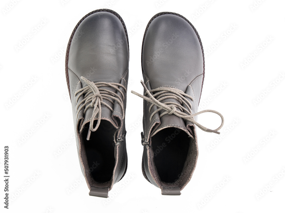 jodhpur boots isolated on white background. Top view. Fashion shoes. Photoshoot for shoe shop concept.